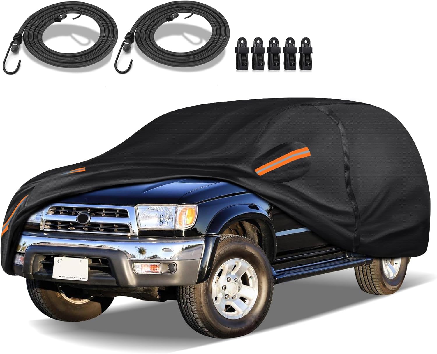 16-Layer Special Full Car Cover Fit for 1984-2002 Toyo-ta 4runner, Ultra Heavy 600D Oxford Cloth, All-Weather Protection Summer Sun Exposure and Winter Snow Rain Dust UV, Black