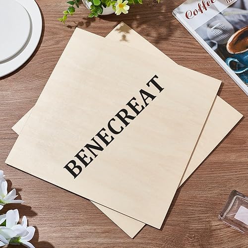 Miniatura 5 de BENECREAT 2 hojas de chapa de madera cortadas con láser, paneles de madera rectangulares autoadhesivos de 12 x 12 pulgadas para pintura de