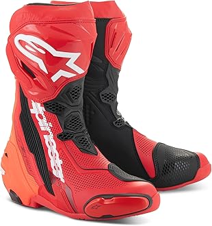 Alpinestars Supertech R Vented Racing Motorcycle Boots, CE-Certified, Lightweight, Advanced Ventilation & Grip