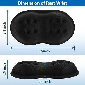 2 Pack Mouse Wrist Rest Support, Canjoy Memory Foam Mouse Wrist Rest Pad Support Cushion, Superfine Fibre Soft Ergonomic Hand Rest Support