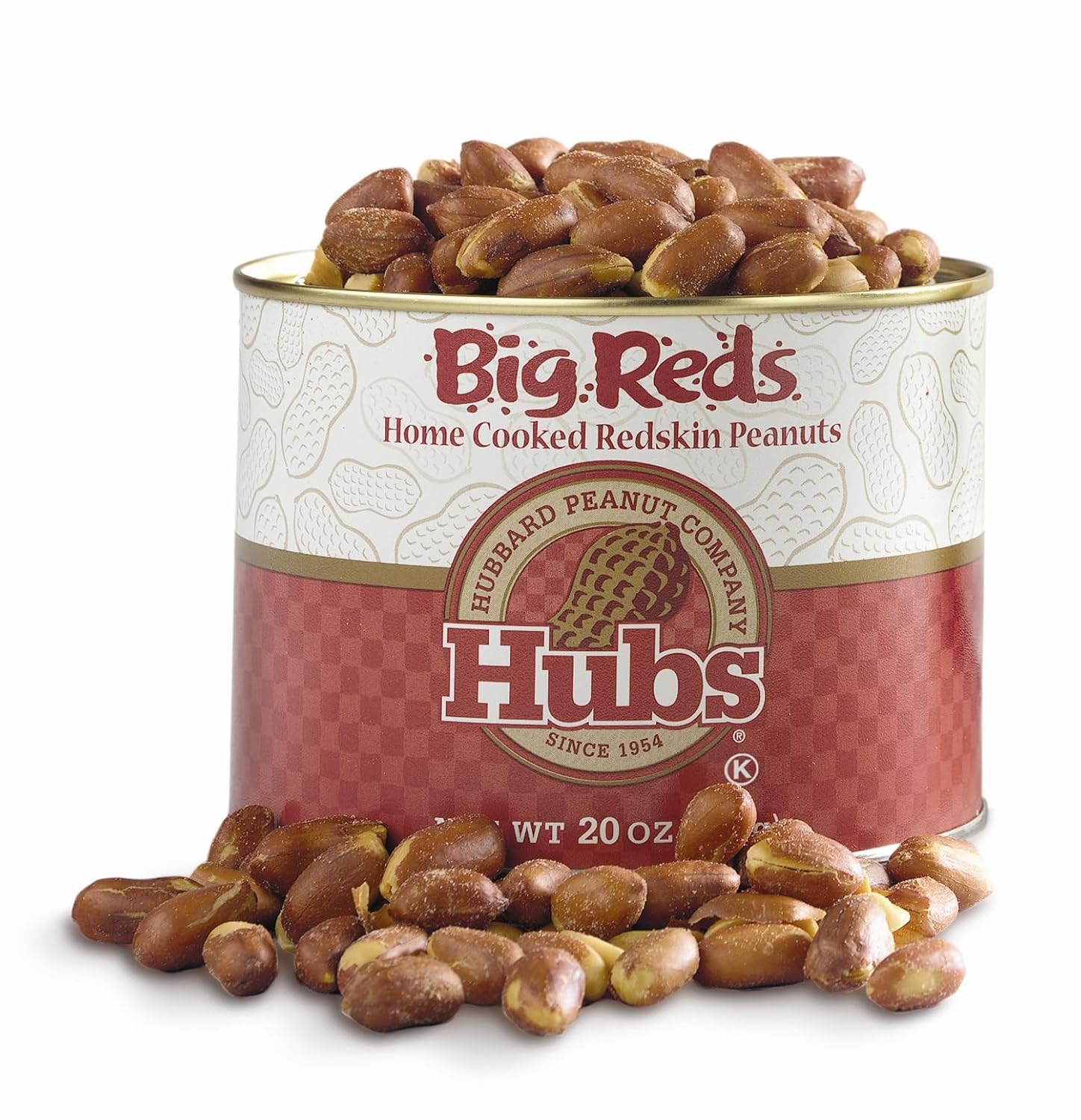 Hubs Peanuts Big Reds Nueces de Virginia prémium con pieles rojas