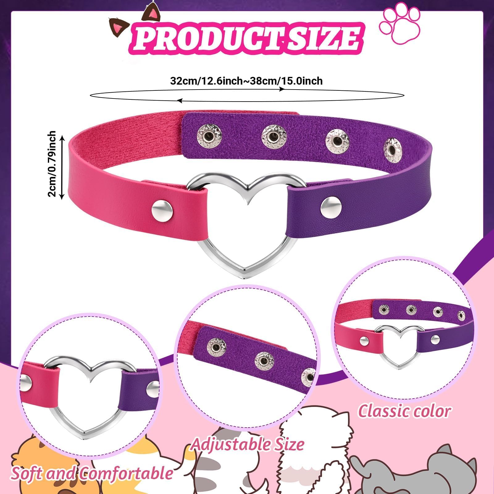 Kavoc Gestreiftes Katzenkostüm für Mädchen Damen, Katzenohren, pelziger Schwanz, gestreifte Socken für Halloween Cosplay Dress Up