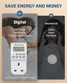 DEWENWILS 2 Pack Digital Lamp Timer Socket Plug, 13A/3200W