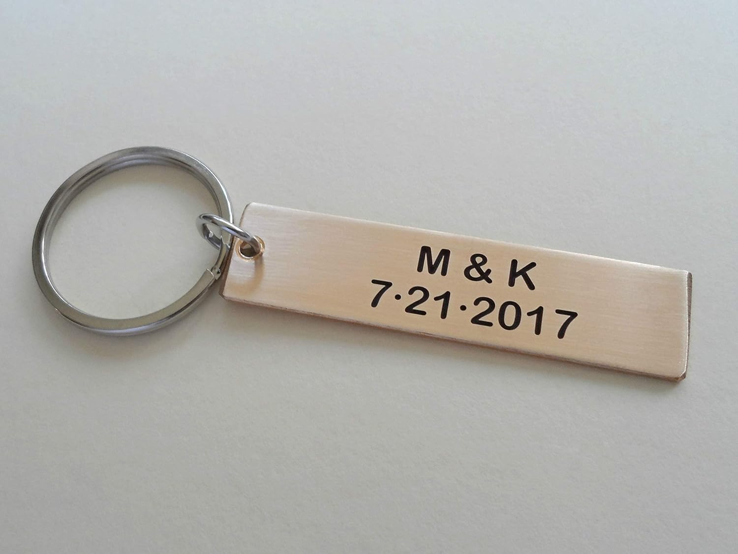Custom Engraved Bronze Keychain, Anniversary Gift Keychain, Personalized Engraved Keychain - Image 4
