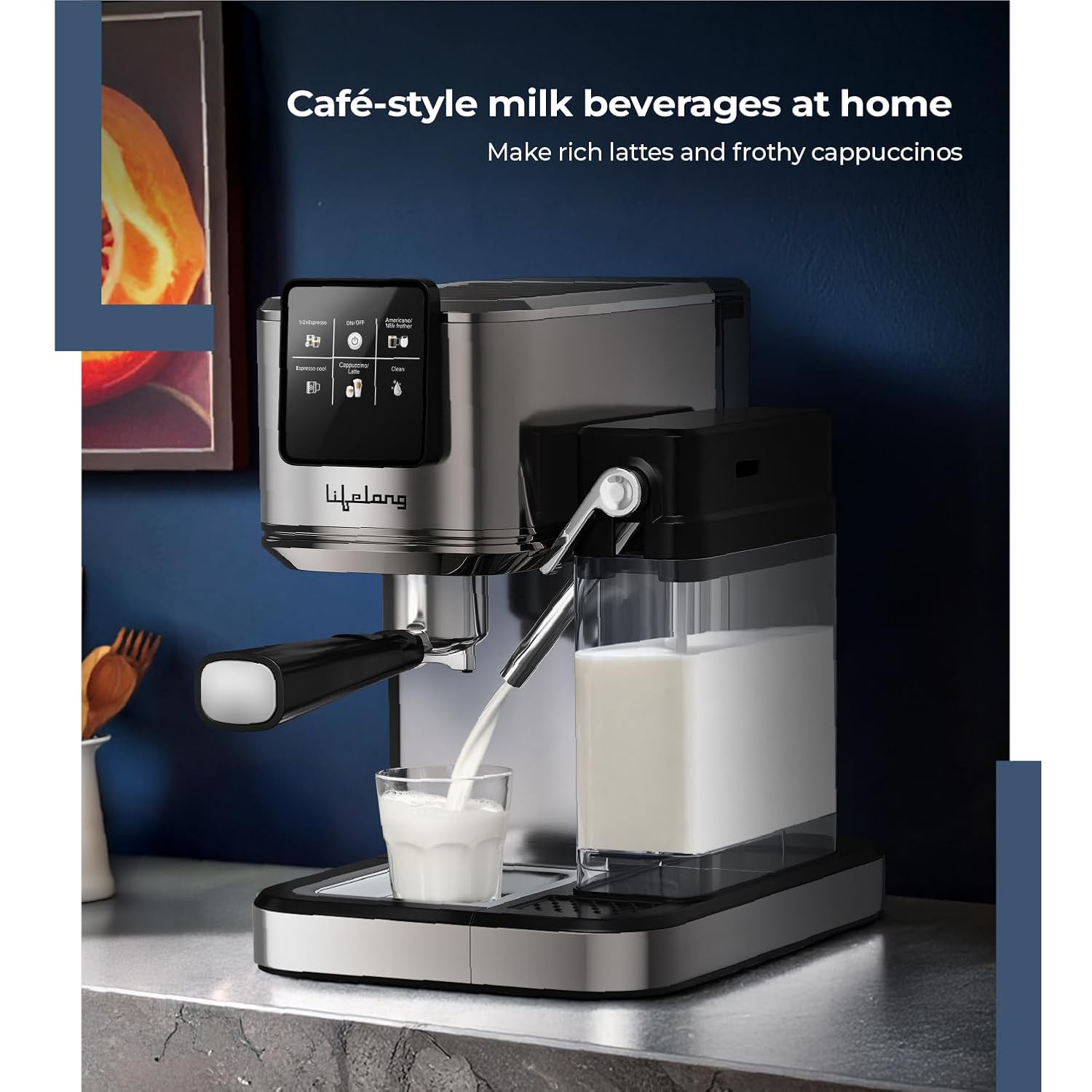 Coffee machine preparing a milk-based beverage