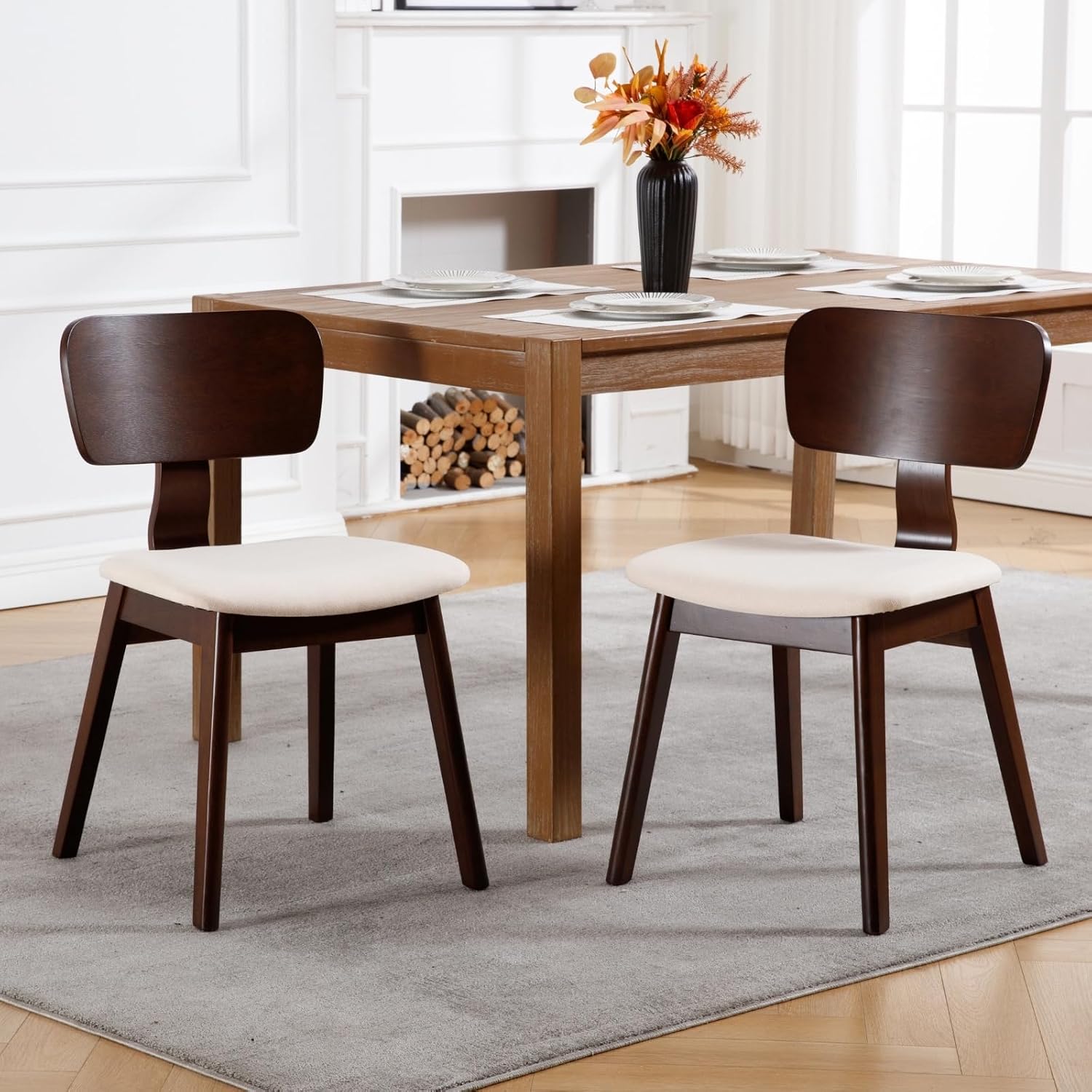 Amazon.com - DUOMAY Mid Century Modern Dining Chairs Set of 2, White ...