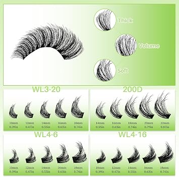 Lash Clusters Kit 540pcs D Curl mixed Length 10-22mm Wispy Cluster Lashes Kit Soft and Comfortable False Eyelashes Extension Kit, DIY Long Lasting Lashes At Home