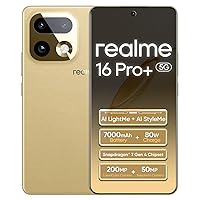 realme 16 Pro+ 5G Smartphone 12+512GB,Oro Master,6,8'' AMOLED 144Hz,Ricarica 80W Ultra Veloce,Batteria 7000mAh,Tripla Fotocamera 200MP,Snapdragon 7 Gen4,Fotocamera Frontale 50MP,IP69