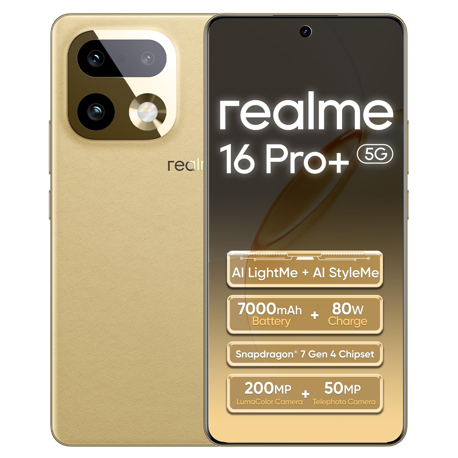 新品未開封　realme 16 Pro 12GB/512GB ゴールド Amazon.com: realme 16 Pro+ 5G Smartphone 12+512GB Gold,144Hz