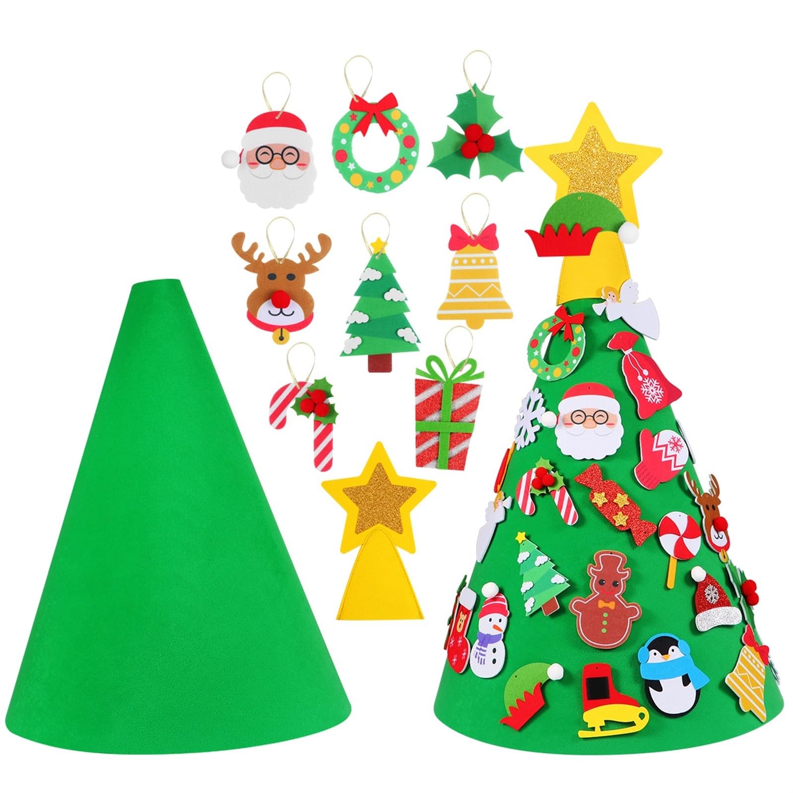 INEOUT 1 Albero di Natale in Feltro for Regali di Natale, Porta di Natale, da Appendere alla Parete, 80 Cm