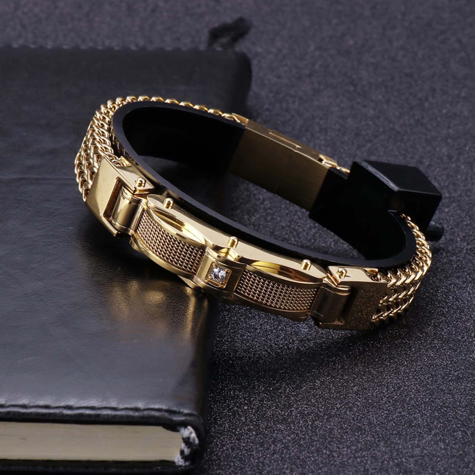 Pulseras para Hombre, Moda De Personalidad Crear Pulseras Oro Regalo para el cumpleaños de San Valentin