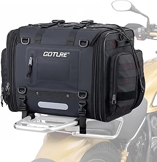 GOTURE シートバッグ バイク 大容量 50-70L キャンピングシートバッグ 1000D耐摩耗素材 ズレない 安定固定機能 取付簡単 ツーリング キャンプ アウトドア 防雨カバー付き