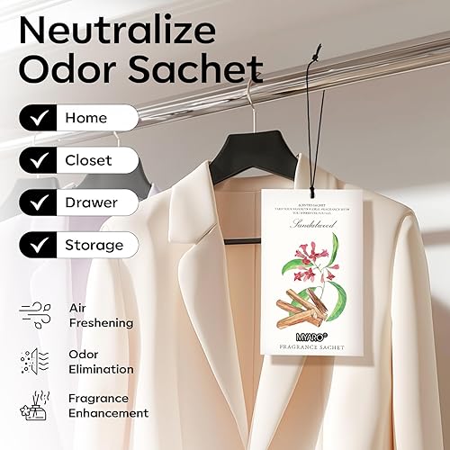 Miniatura 2 de MYARO Ambientador perfumado para casa - Paquete de 12 desodorantes de fragancia de sándalo de larga duración para el hogar, armario, cajón, automóvil