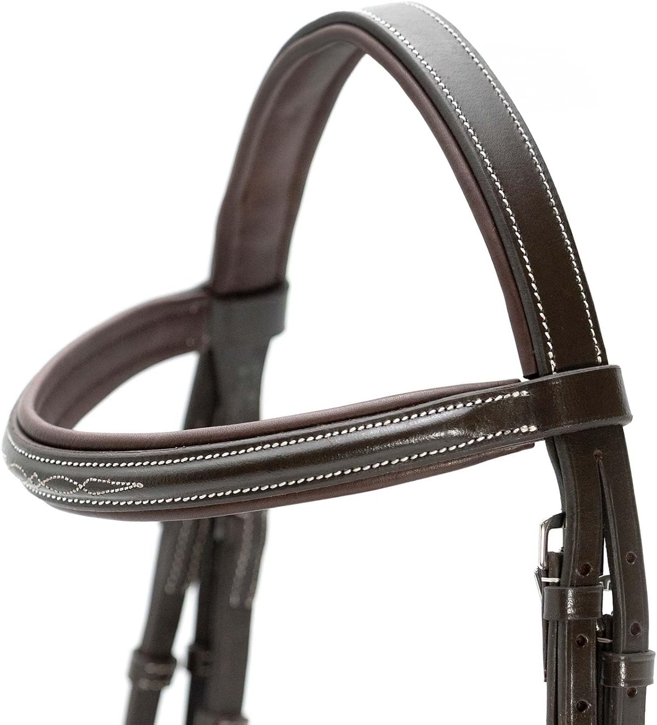 Jeffers Uniquely English Leather Horse Bridle with Reins, Padded Crown, Adjustable Noseband, English Bridle Tack for Hunter, Jumping, Dressage, Riding