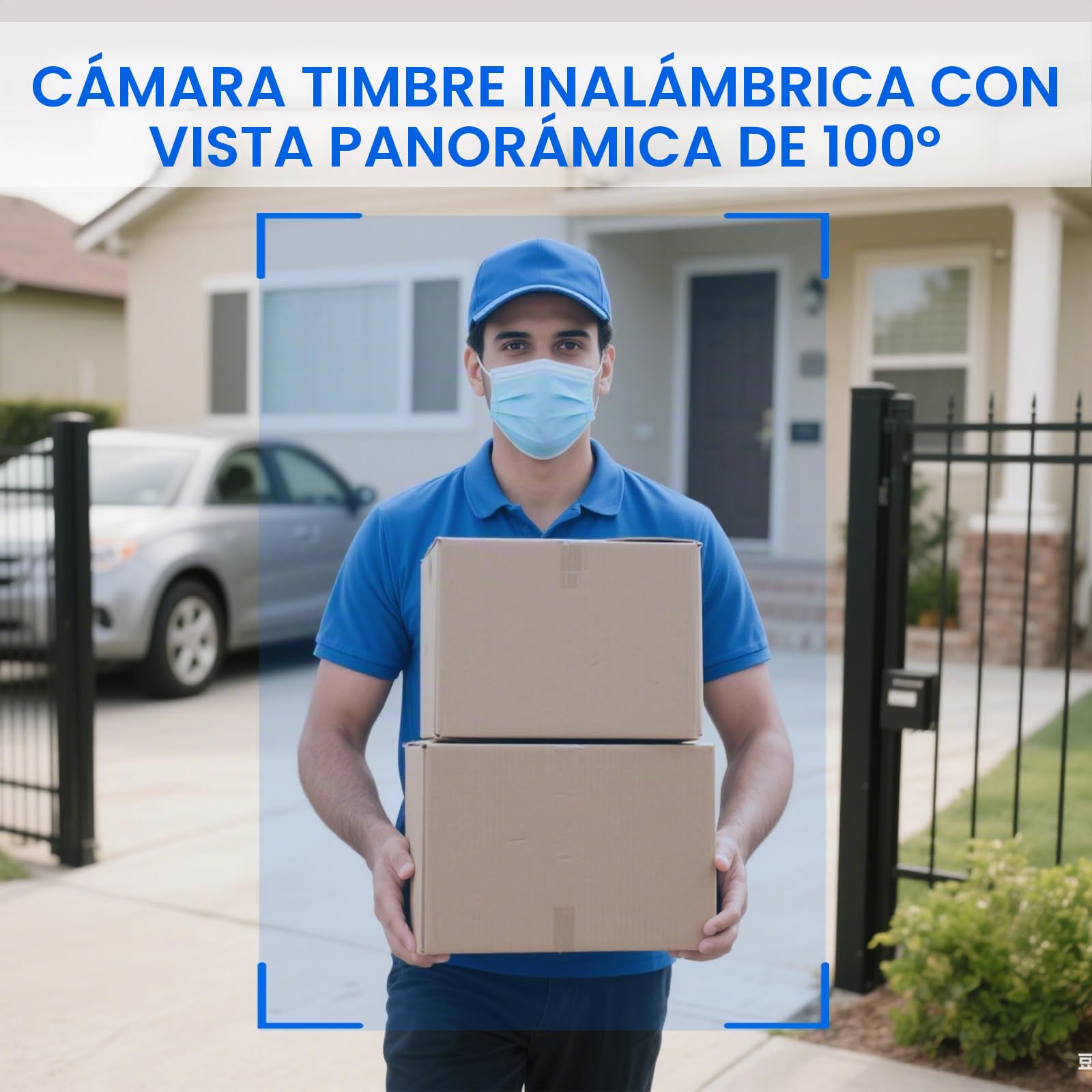 Videotimbre, Timbre Inalámbrico con 2.4GHz WiFi, 1080p HD Vídeo Timbre Puerta Inteligente con Cámara, Visión Nocturna, Audio bidireccional, Instalación Fácil por Cuenta Propia (Blanco)