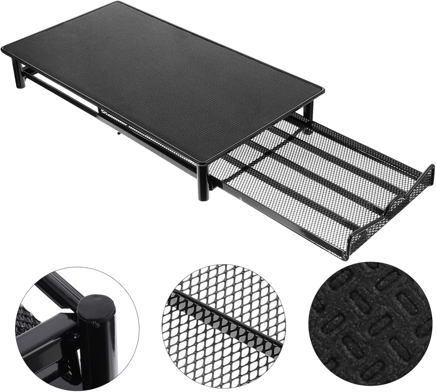 PRETYZOOM Metal Drawer Coffee Capsule Storage Box 4-Compartment Organizer for 40 Capsules Coffee Holder 4cm Wide Slots for