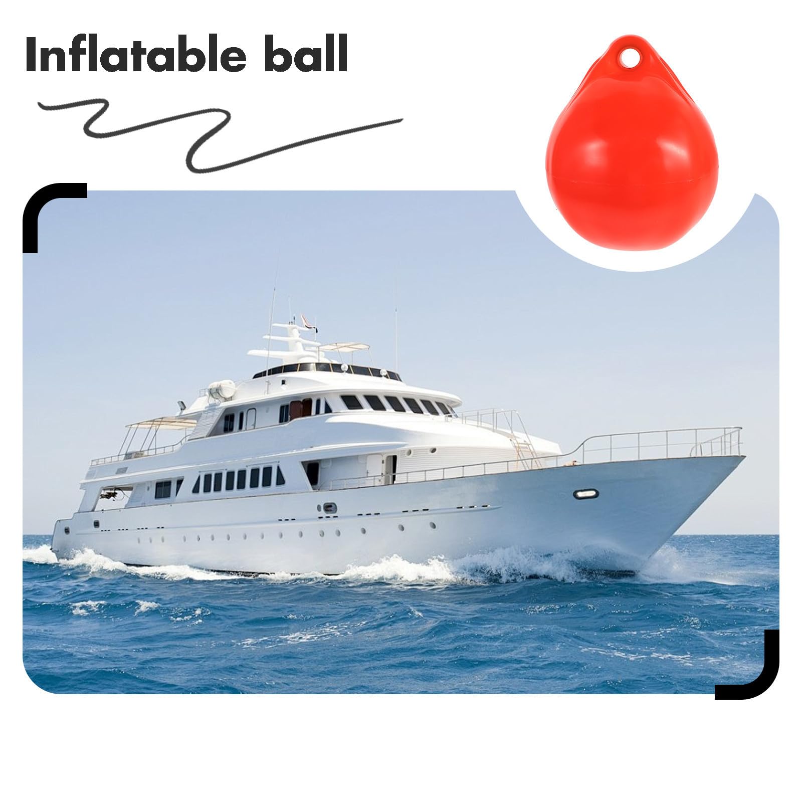 Parabordo Barca Gonfiabile, Palla Protettiva per Ormeggio Yacht, PVC Arancione, Facile da Appendere e Gonfiare, per Barca e Yacht, per Docking al Pontile