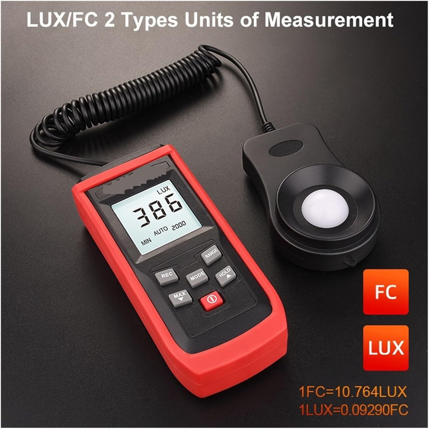 Photographic Light Meters Digital Luxometer Professional Lux Meter Handheld Light Meter High Accuracy Luxmeter Illuminometer Photometer 100000LUX for Plants Aquarium Light Tester(Standard Type)