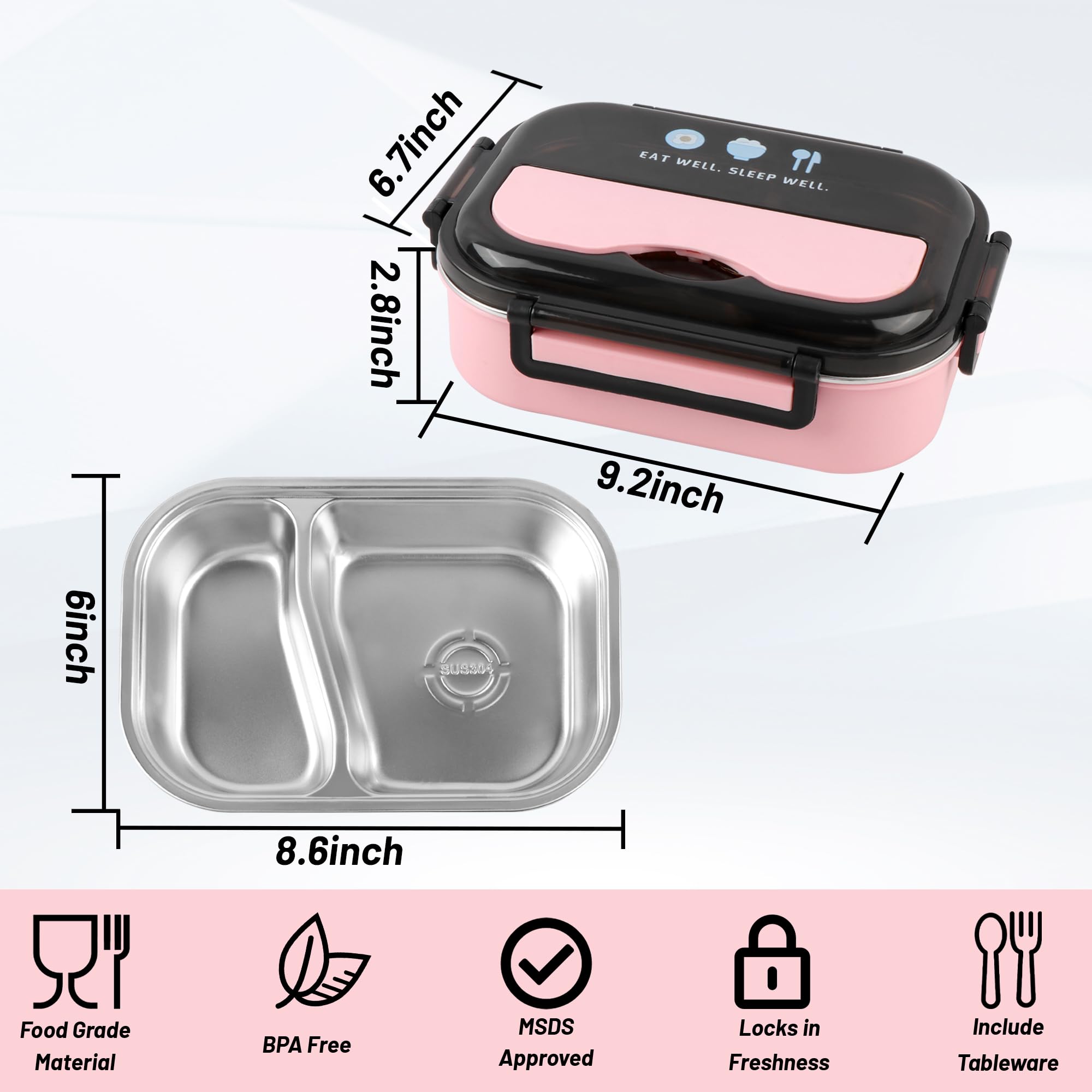 Amazon | Tinaforld 2層弁当箱 304ステンレススチール 保温ランチ