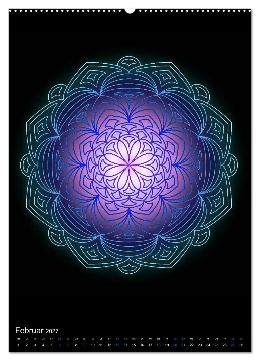 CALVENDO - Mandala-Kalender 2027 (hochwertiger Premium Wandkalender 2027 DIN A2 hoch), Kunstdruck in Hochglanz: Genießen Sie jeden Monat ein außergewöhnliches Kraftbild in Form eines Mandalas.