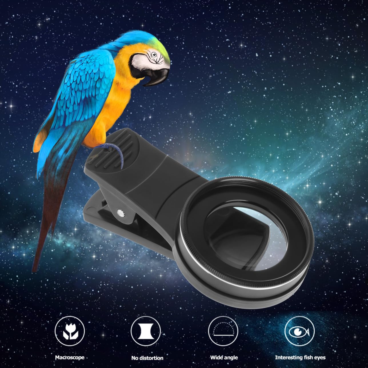 Obiettivo Macro 37mm per Smartphone 15x con Clip 4k Nero | Lega di Alluminio e Lente Ottica, per Fiori e Gioielli, Dettaglio Ravvicinato per Fotografia Professionale