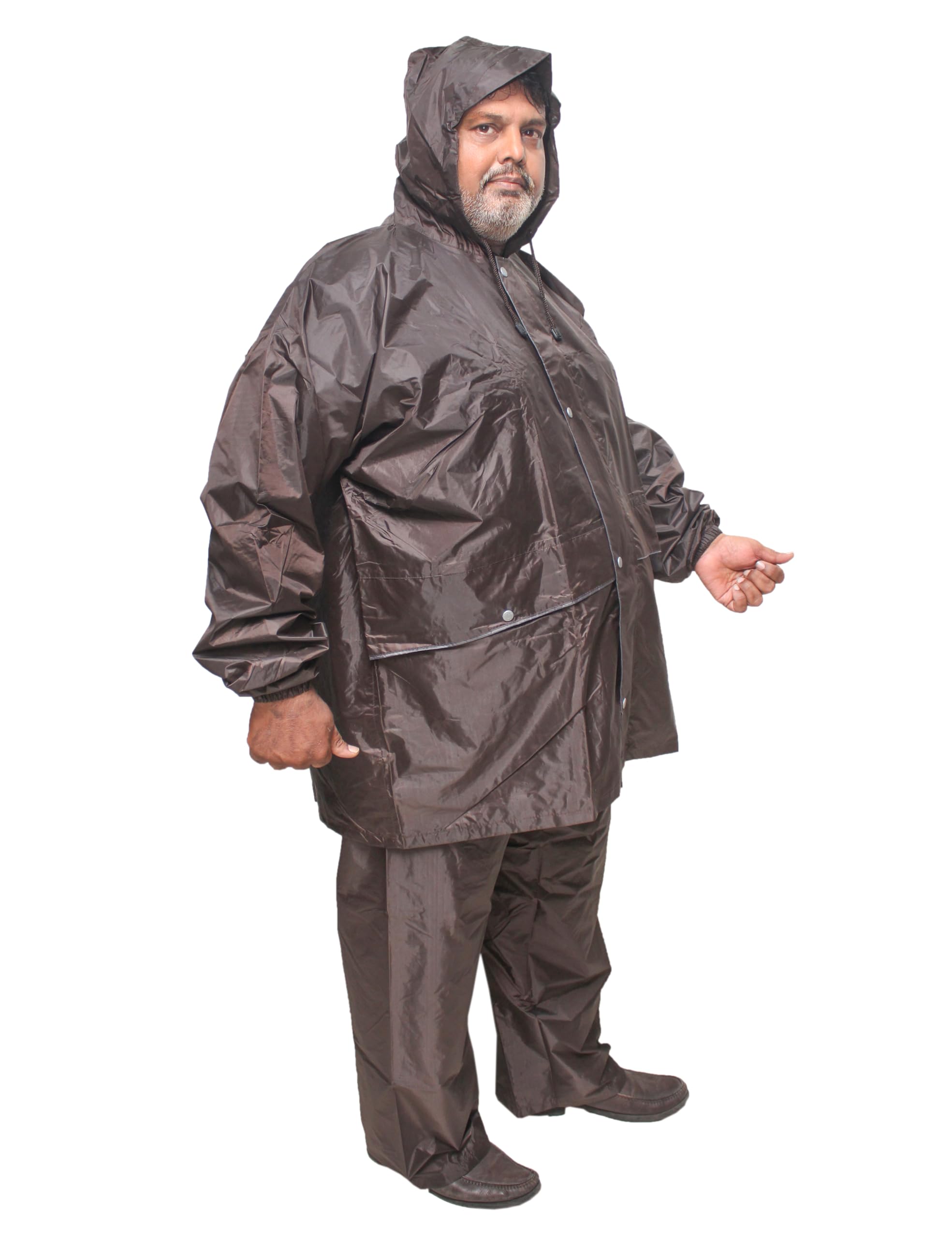 100% Waterproof Taping Raincoat/Rainsuit/Rainwear for Men, Sturdy, Reusable, Suited for Plus Size