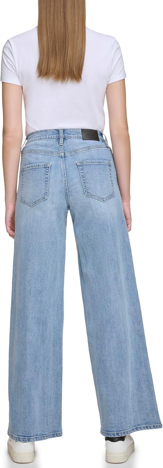 DKNY Womens High Rise Wide Leg Jeans - Image 6