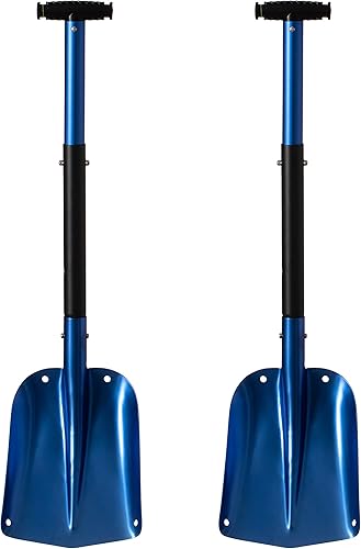 Miniatura 10 de Pala de nieve compacta telescópica de aluminio extensible ligera, azul sola
