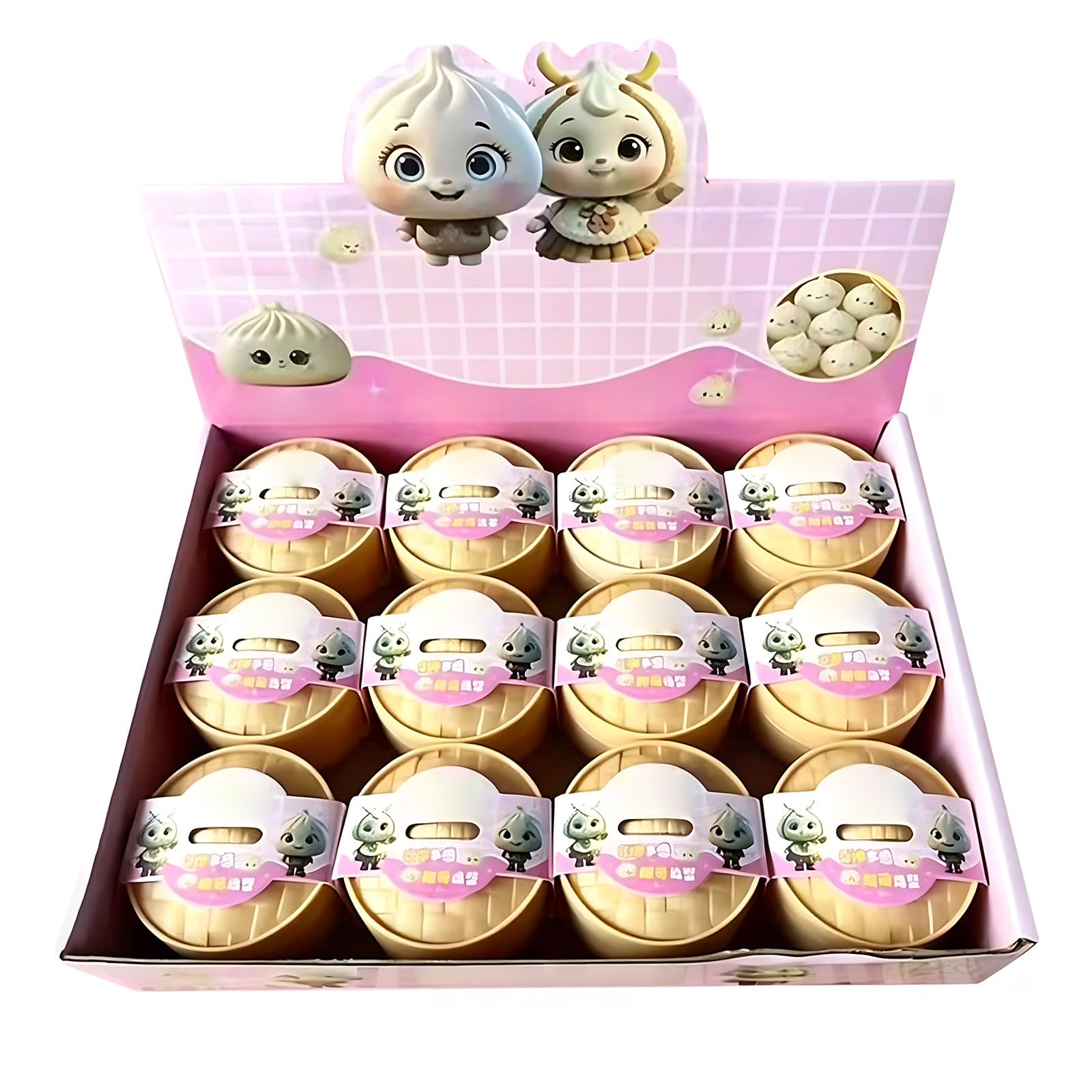 12pcs Dumpling-shaped Soft And Cute Toys | Giant Dumpling Squishys, Cute Soft Glitter Calming For Relaxation Boys Girls Children Adults Students Home Office Classroom (B) â image 1