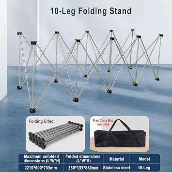 ROFBIHG Foldable Workbench, Portable Centipede Work Table, Folding Bracket with Storage Bag for Garage Construction Site Carpentry, Sawhorse Support, Table Top Not Included(10 Legs)