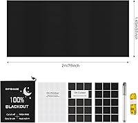 Vista 5 de Cubierta opaca para ventana, velcro mejorado, persianas portátiles sin residuos y más duraderas, persianas 100% opacas para ventana de 79 x 57