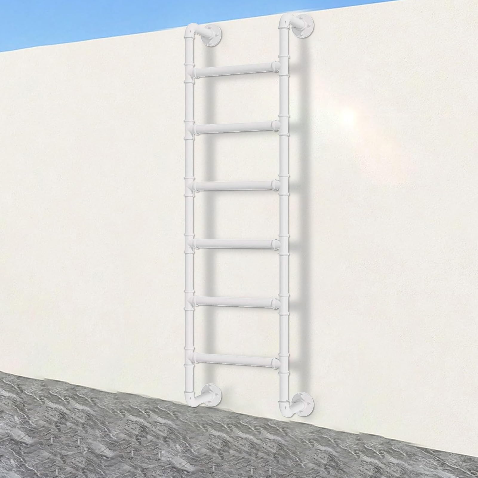 Window Well Ladder Egress Basement Escape Wall Mounted Metal Step Home Loft Climbing High Bed Outside RV