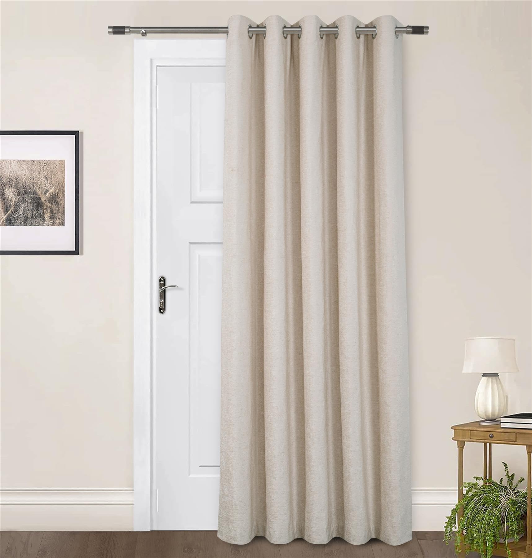 Rackhams Cream Amberley Chenille Eyelet Door Curtain - 66 X 84"