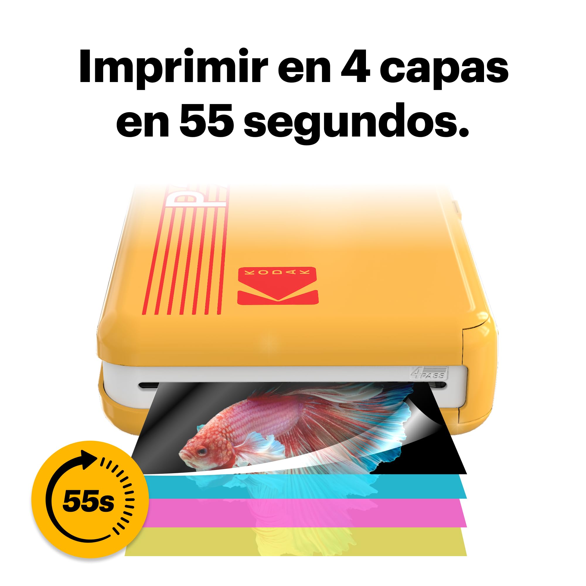 KODAK Mini 2 Retro Impresora Fotográfica 4Pass 54X86mm Bluetooth Blanco