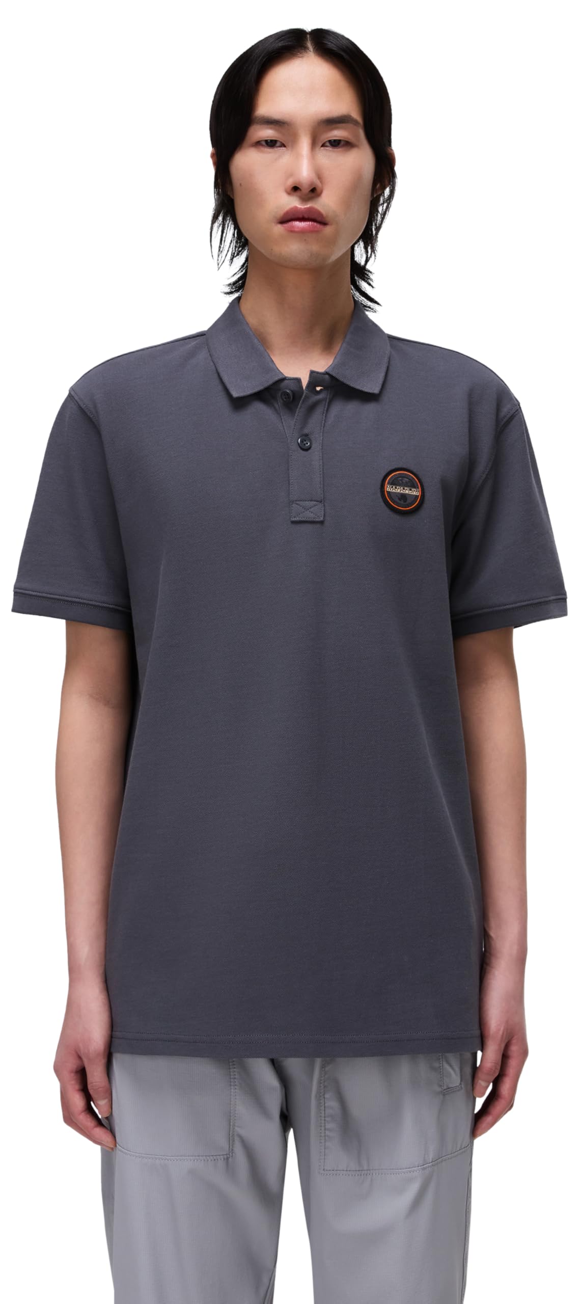 Napapijri Men's Dark Grey Epy Short Sleeve Polo Shirt L