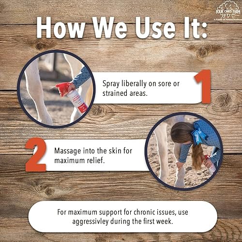 Miniatura 4 de Four Oaks Farm Ventures, Tratamiento en aerosol muscular de liberación natural, linimento de caballo para dolores musculares, dolor en las