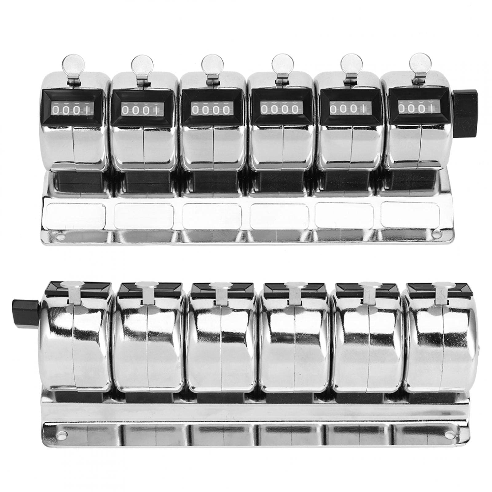 Compteur de pointage, outils manuels, compteur mécanique à cliquet manuel en métal à 4 chiffres siamois 6 unités en acier inoxydable Tally