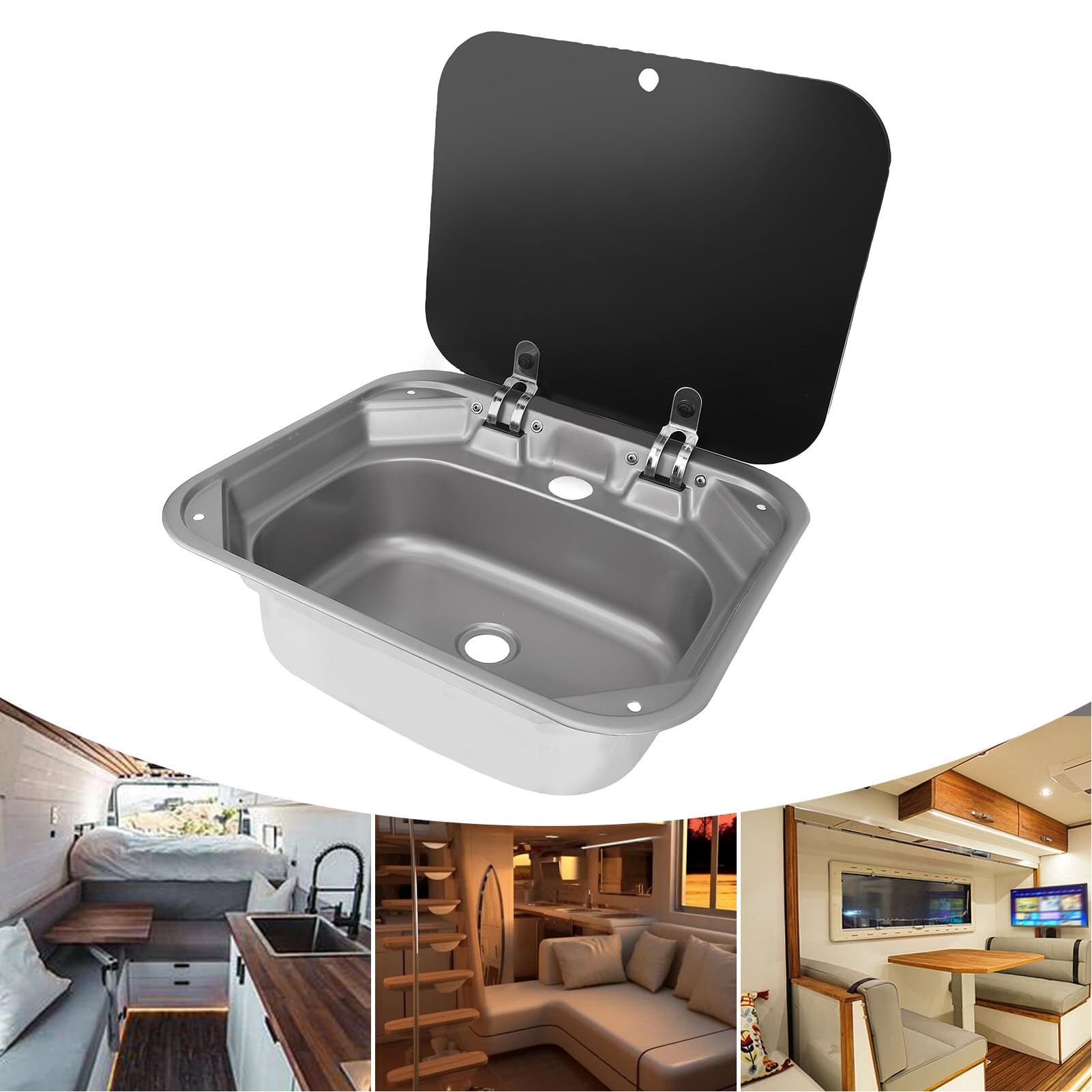 banapoy Lavello per RV, Lavabo Quadrato a Vasca Singola