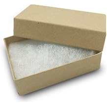TheDisplayGuys - 100-Pack #21 Cotton Filled Cardboard Paper Jewelry Boxes Gift Case - Kraft Brown (2.6" x 1.6" x 1.0") - for Shipping or Storage