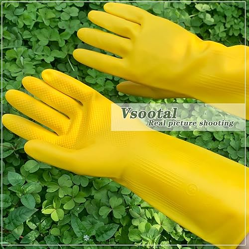 Miniatura 8 de 8 pares de guantes reutilizables para lavar platos de cocina, baño, guantes de limpieza de jardín, guantes de goma antideslizantes impermeables para