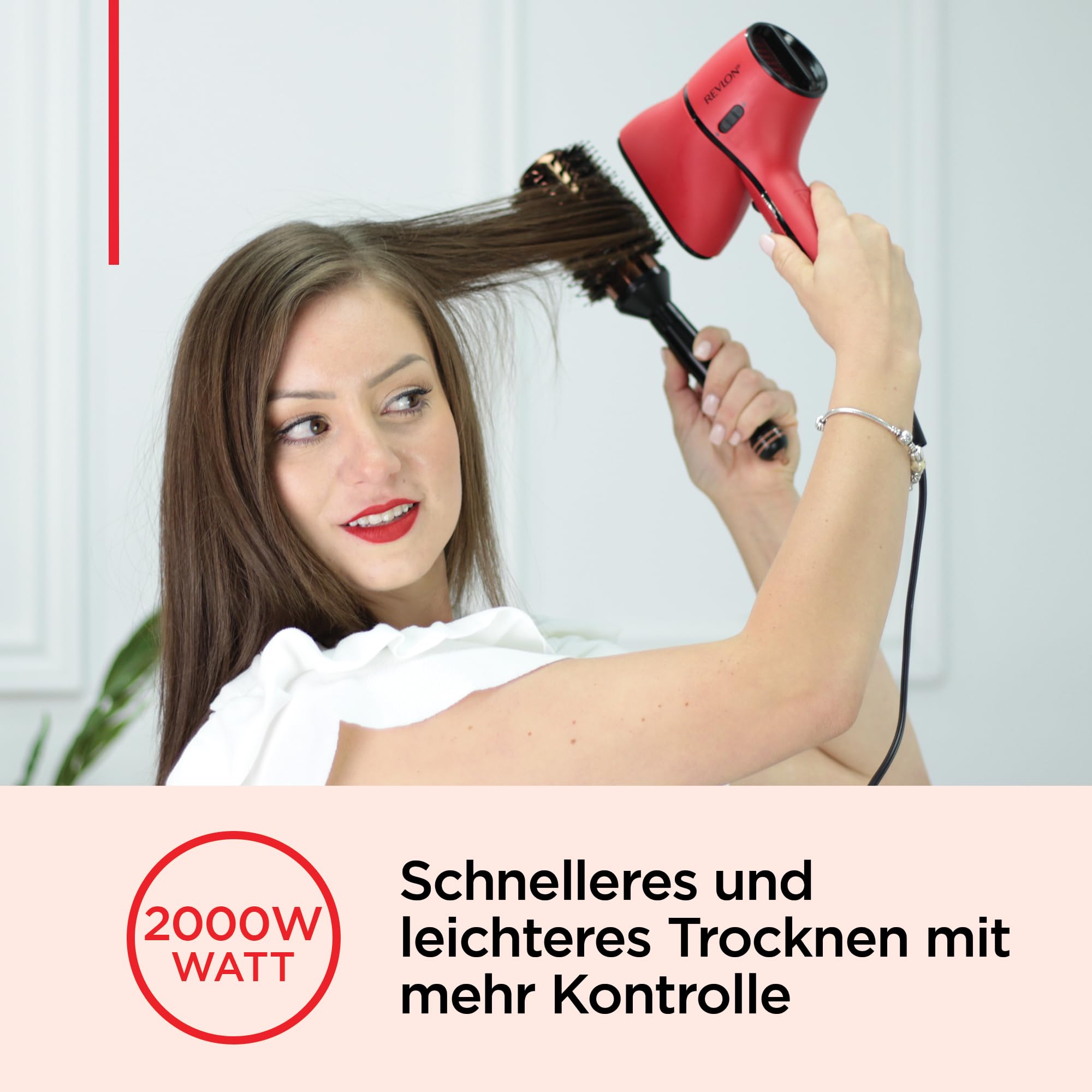 Revlon Haartrockner mit Luftstromregelung || kompakter Trockner mit eingebauter Frisierdüse und Lockenverstärkungs-Diffusor, 2000W || RVDR5320
