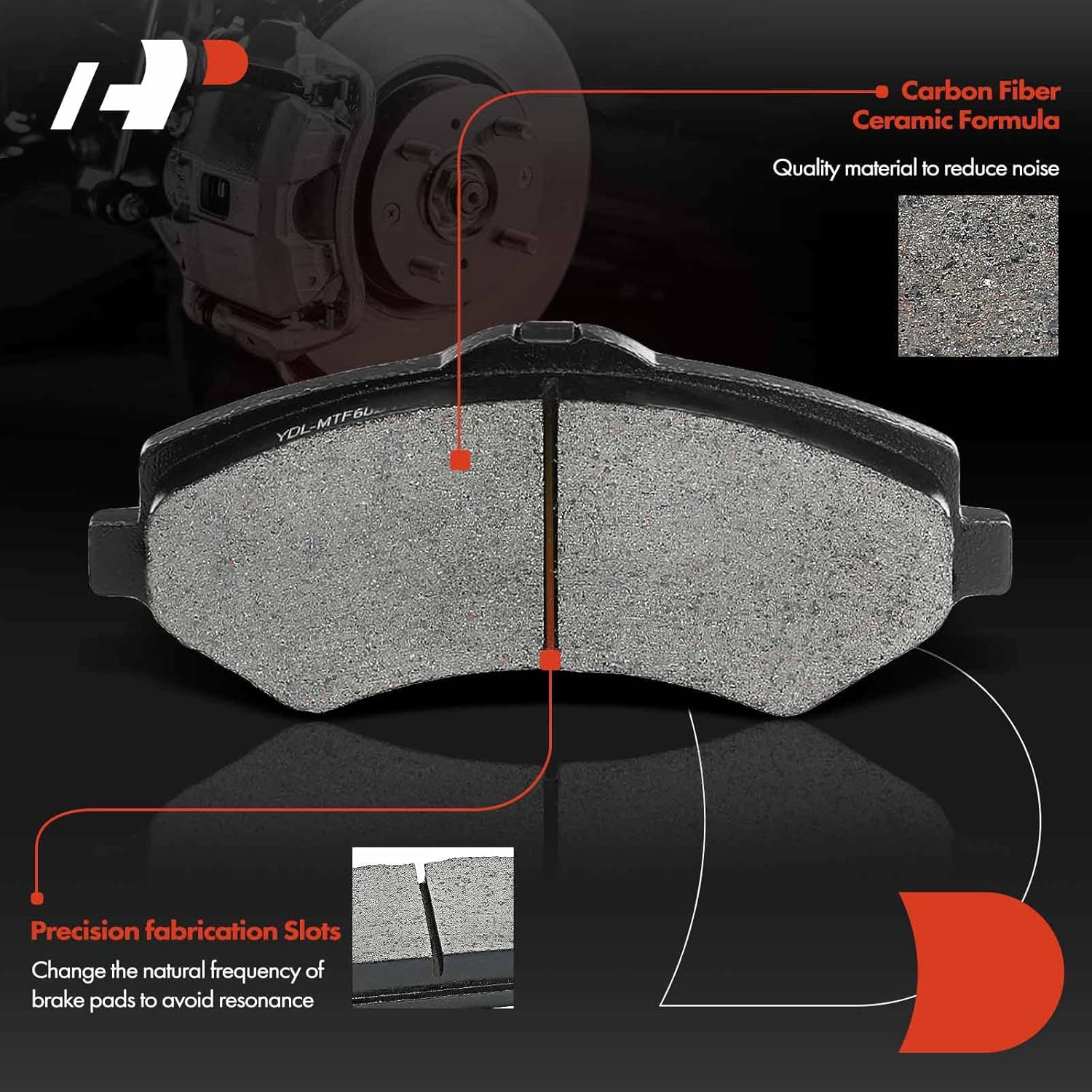 A-Premium Front Disc Brake Calipers with Ceramic Pads Compatible with Jeep Wrangler 2007-2012, Liberty & Dodge Grand Caravan, Nitro & Chrysler Town & Country & Volkswagen Routan & Ram C/V 6-PC Set