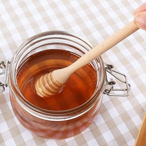 Miniatura 4 de Palo de madera para miel - Cuchara de miel Servidor de miel Agitador de miel Miel de madera Dipper de madera de boda Regalo Artesanía