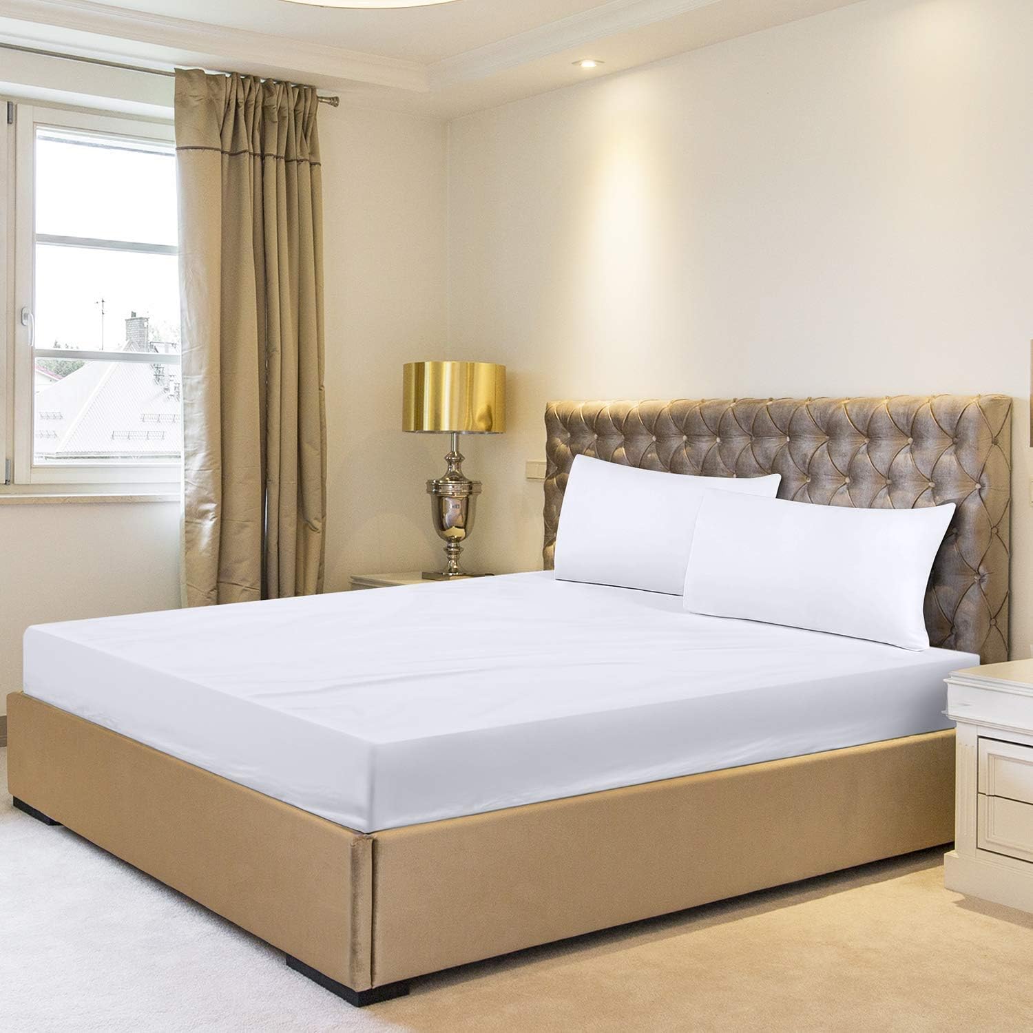 500 Thread Count Fitted Sheet Only - Extra Deep Pockets - Fits 18 in to 24 in Mattress -(Size -Queen - 60" X 80"- Color - White Solid) 100% Egypatian Cotton Quality