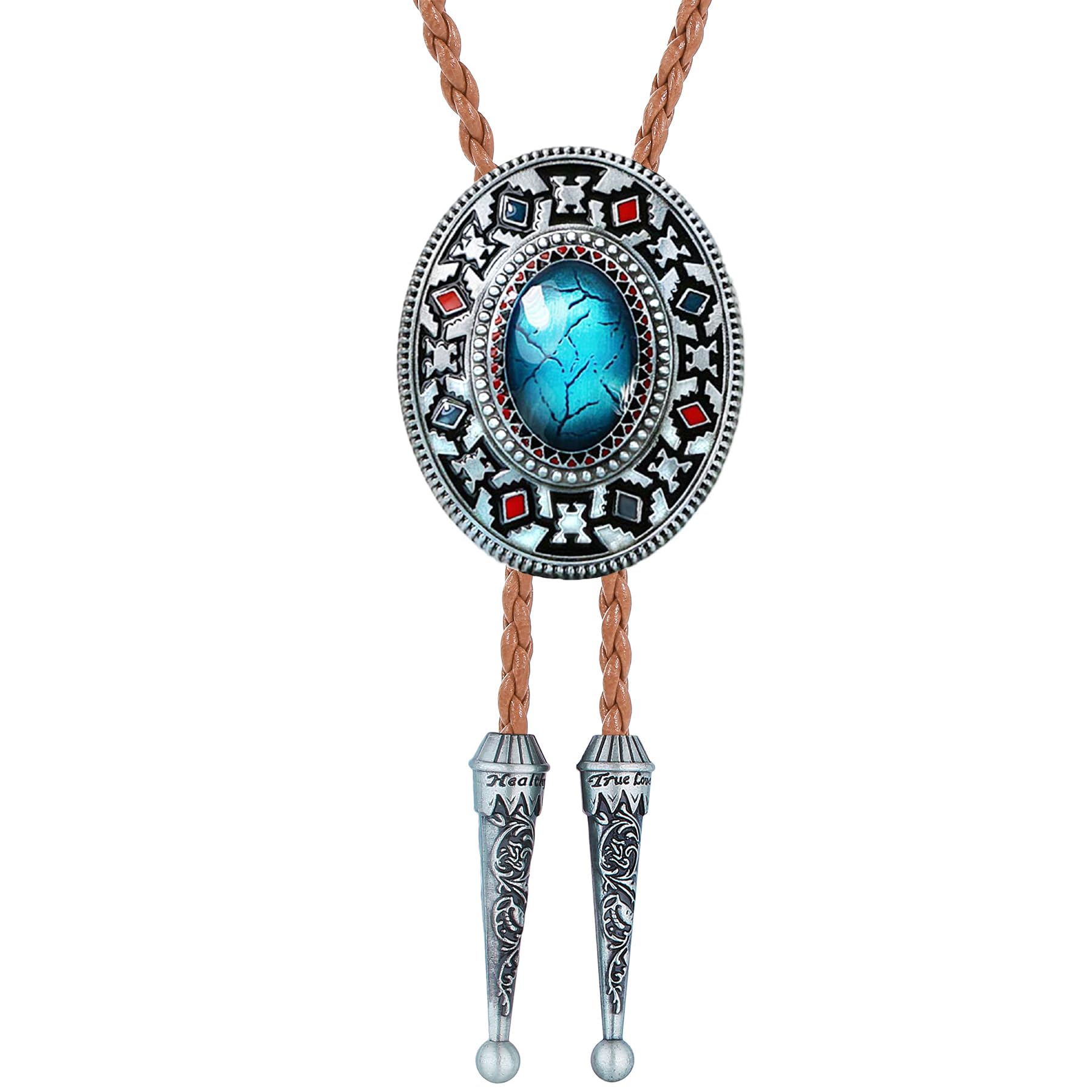 Btilasif Bolo Tie Brown for Men, Scorpion Luminous Stone Cowboy Tie Western Leather Necktie Necklace for Women