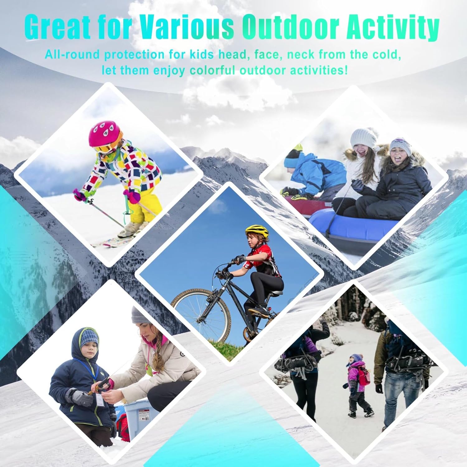 2 Pack Kids Balaclava Face Mask for Boy Girl, Winter Hat Ski Mask for Cold Weather, Windproof Face Warmer for Skiing Cycling - Image 7