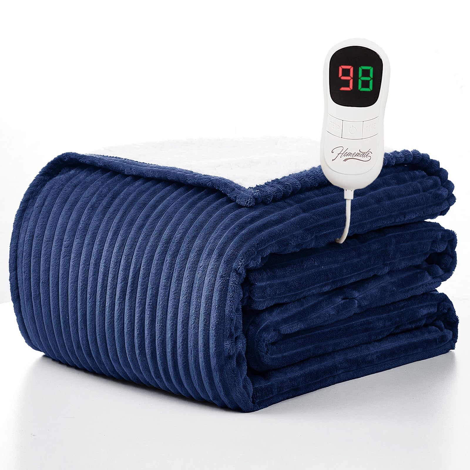 Photo 1 of **HEATING DOESNT WORKING*(*Homemate Heated Blanket Electric Throw - 50"x60" Heating Blanket Throw 1/2/4/6/8 Hours Auto-Off 10 Heat Levels Over-Heat Protection Soft Flannel Sherpa ETL Certification