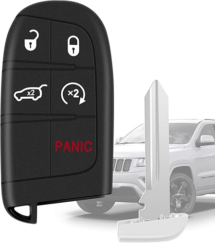 Proximity Smart Keyless Entry Car Remote Fob compatible con Jeep Grand Cherokee 2014-2021 Reemplazo para FCC ID M3N-40821302 68143505AC 68143505AA 1