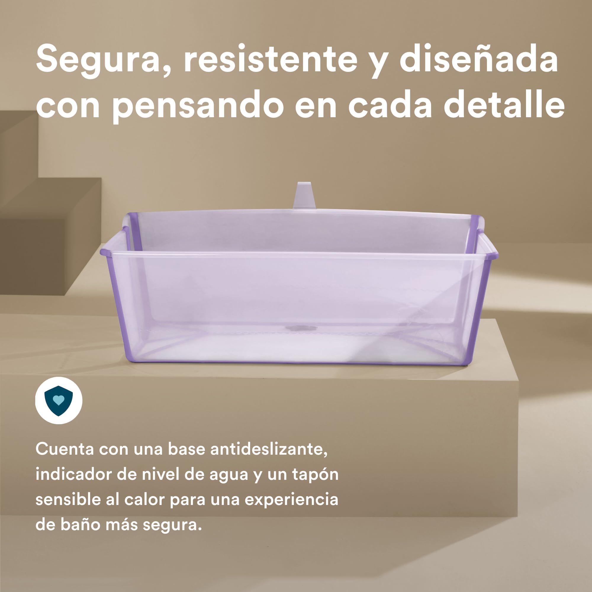 Stokke Flexi Bath X-Large, Lavender - Bañera plegable para bebé - Ligera, duradera y fácil de guardar - Práctica para usar en casa o de viaje - De 0 a 6 años — view 6