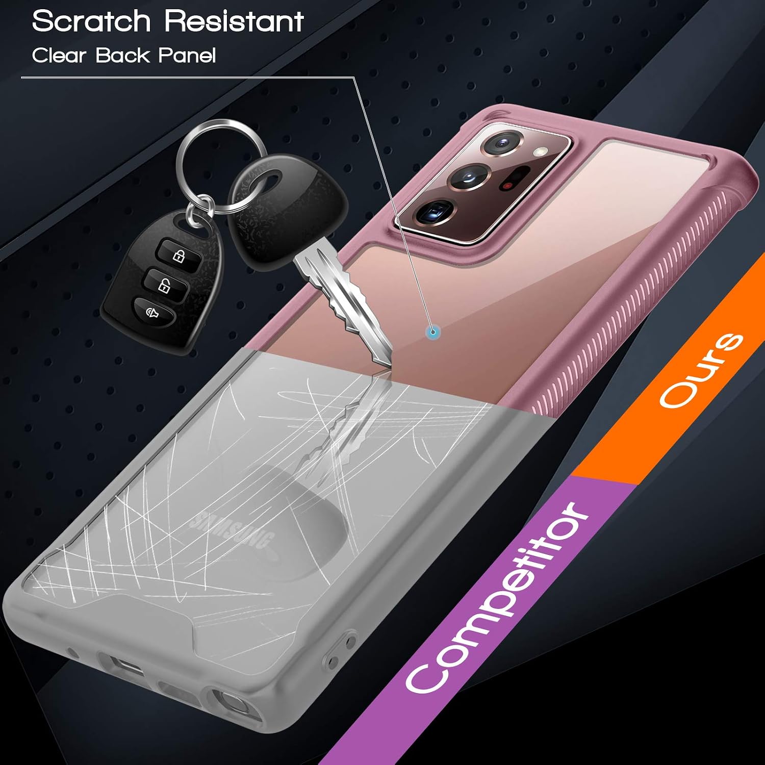 SPIDERCASE for Samsung Galaxy Note 20 Ultra Case 5G, Built-in Screen Protector, Clear Full Body Heavy Duty Protection, Shockproof Rugged Cover for Samsung Galaxy Note 20 Ultra (5G) 6.9”, 2020, Pink